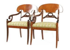 Karmstolar ett par, Karl Johan, 1800-tal