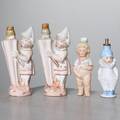 FLASKFIGURINER, 22 st, biskviporslin, 18001900-tal