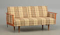 Sovesofa stribet betræk  teak 