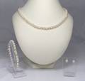 Perlenkette mit Armband und Ohrsteckern  4 
