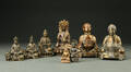 Samling små buddhaer af messing, 1900-tallet
