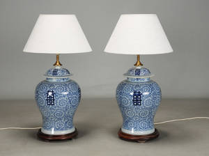 Par bordlamper, porcelæn. 2