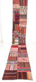 Handknuten persisk gallerimatta, patchwork 515 x 80 cm