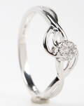 Brillantring, 14 kt rhod. guld, 0.10 ct