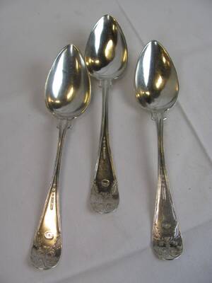 3 SILVERMATSKEDAR,  A. LILJA, STHLM, 1870