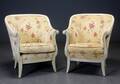 Par lænestole, antikbemalet, fransk stil. 1900-tallet 2  Denne vare er sat til omsalg under nyt varenummer 4826073
