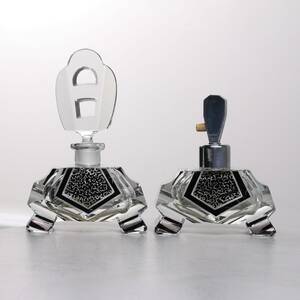 FLAKONGER, art deco, glas