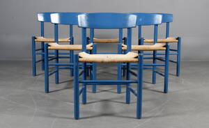 Børge Mogensen. Sæt på seks stole, model J39 6 