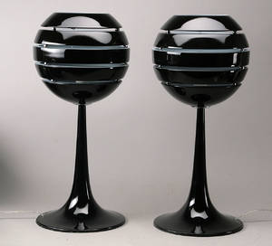 Par Manhattan bordlamper, sortlakeret aluminium 2 