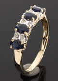 Safir- og diamantring