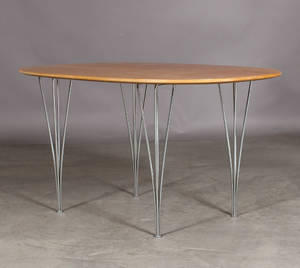 Piet Hein Bruno Mathsson. Super Ellipse spisebord, egetræ