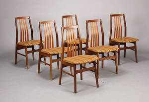 Dansk møbelproducent. Spisestole, teaktræ 6