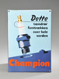 Champion tændrør, emaljeskilt