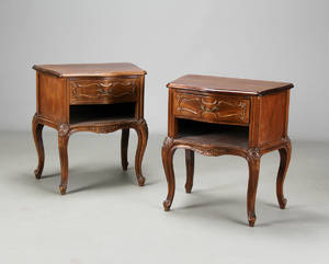 Par sengeborde af nød og nøddepoleret bøgetræ 2