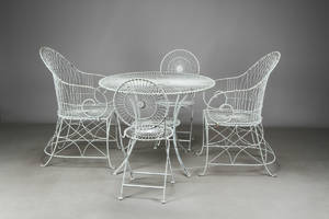 Havemøbelsæt, bemalt metal 5