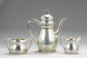 Skønvirke kaffeservice af sølv. 3