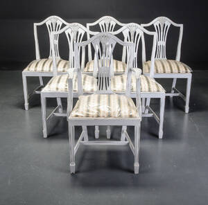 Gustaviansk stil. Seks stole, heraf to armstole 6