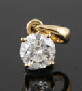 Pendant in 18k set with brilliant cut diamond 0.47 ct