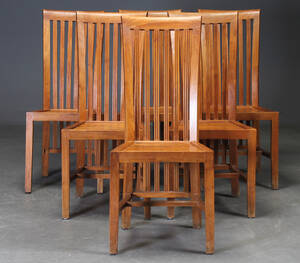 Seks stole af massivt teak 6