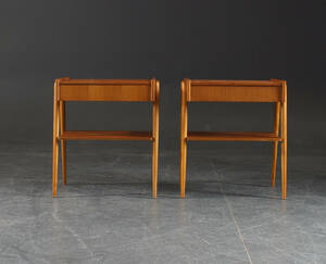 Sängbord ett par, teak 1960-tal, AB Carlström och Co, möbelfabrik. 2