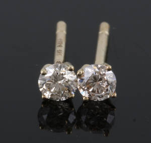 Diamond earrings in 14kt gold approx. 0.25 ct 2