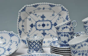 Kgl. P. Musselmalet helblonde, kaffestel mm32