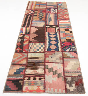 Persisk patchwork kelim, 249x86 cm.