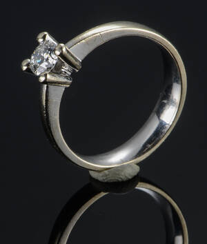 Solitaire ring ca 0,35 ct. 