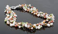3 row Cultured fresh water pearl necklace.
