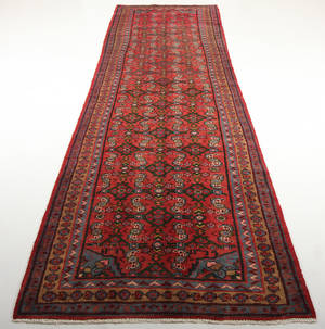 Handknuten persisk gallerimatta, Hamedan 400 x 105 cm
