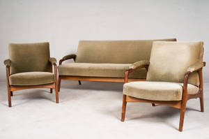 Sitzgrupppe Klassisches Lounge Sofa und paar Sessel 3