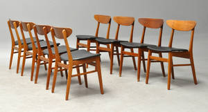 Farstrup. Sæt på otte stole i teak, 1960erne 8