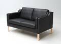Stouby. To-pers. sofa, model Eva, sort læder  