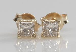 Par diamantørestikker, ca. 0.50 ct. 2