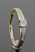 Diamond ring, 14kt with eight cut diamond approx.0.09 ct