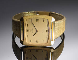 Vintage Omega De Ville, herrearmbåndsur af 18 karat guld