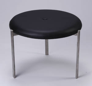 Michael Christensen. Skammel af stål og sort læder, model Rough 4