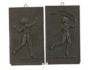 Väggplaketter ett par, art deco, 1930-tal