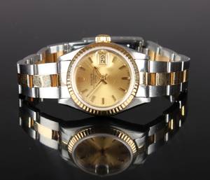 Rolex Oyster Perpetual Datejust. Dameur af 18 kt. guld og stål