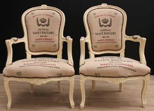 Karmstolar, ett par, rokokostil 2