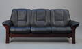 Stressless 3-pers. sofa, betrukket med sort skind