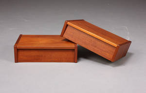 Dansk møbelproducent par væghængte sengebord, teaktræ 2