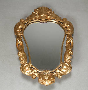 Spejl af forgyldt træ 1900-tallet