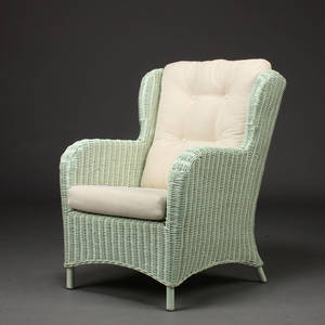 Elvirastolen.dk, lænestol øreklapstol, naturrattan 