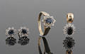 Diamond and sapphire jewellery set in 14kt approx.0.40ct 4 