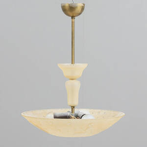 TAKLAMPA, glas, Orrefors, 1900-tal.