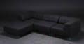 Nomad DOT modulsofa, betrukket med antrazitgråt filtuldstof, grønne metalben  