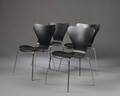 Arne Jacobsen. Sæt på fire stole, model 3107. 4 