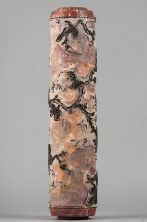 Druckwalze,  Holz mit Metallblechstegen