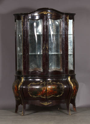 Vitrineskab, mahognypoleret træ